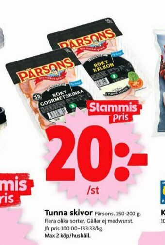 ICA Supermarket Pärsons Skinka erbjuda