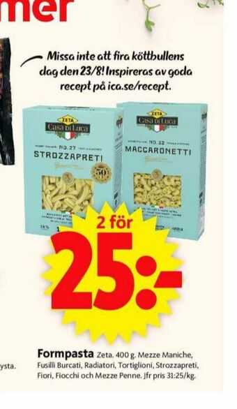 ICA Supermarket Casa Di Luca Pasta sorterad erbjuda