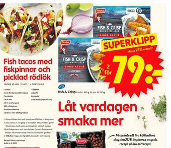 ICA Supermarket Findus Fiskrätter erbjuda