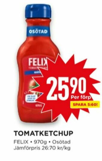 Willys Felix Ketchup erbjuda