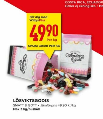 Willys Hemma Smått & gott Lösviktsgodis erbjuda
