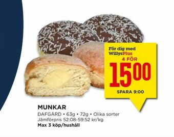 Willys Hemma Dafgårds Butiksbakat kaffebröd erbjuda