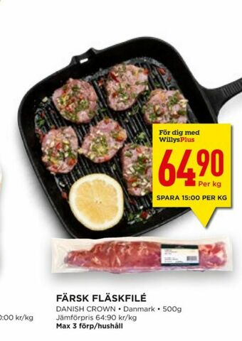 Willys Hemma Danish Crown Fläskfilé erbjuda