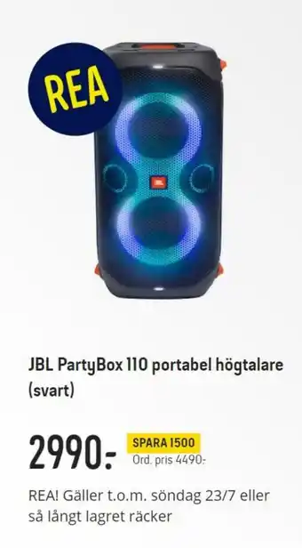 Elgiganten JBL PartyBox 110 portabel högtalare (svart) erbjuda