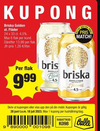 Calle Briska Golden el. Fläder erbjuda