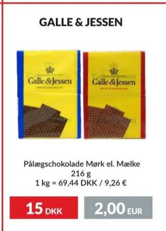 Nielsen Discount Galle & jessen påläggschoklad ljus erbjuda