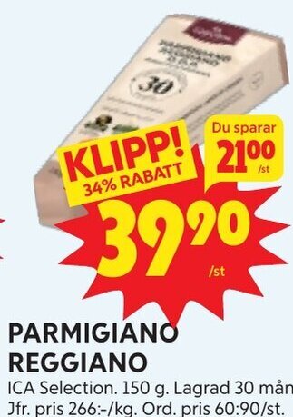 Ica Hajen Lagpris PARMIGIANO REGGIANO erbjuda