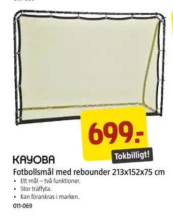 Jula Fotbollsmål med rebounder 213x152x75 cm erbjuda