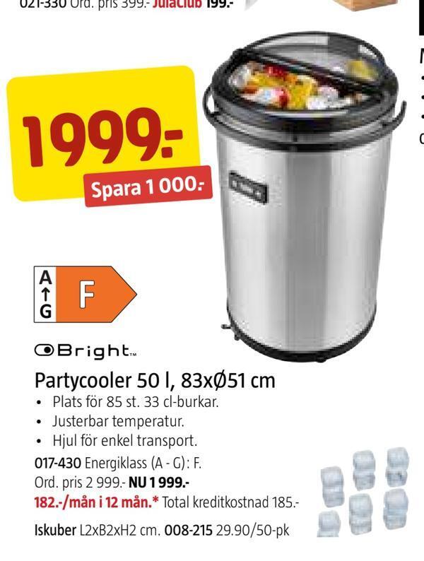 Partycooler 50 l, 83xø51 cm erbjudande hos Jula