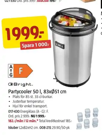 Jula Partycooler 50 l, 83xø51 cm erbjuda