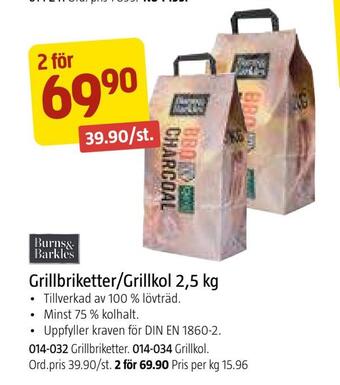 Jula Grillbriketter/grillkol 2,5 kg erbjuda