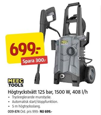 Jula Högtryckstvätt 125 bar, 1500 w, 408 l/h erbjuda