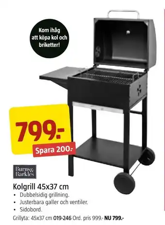 Jula Kolgrill 45x37 cm erbjuda