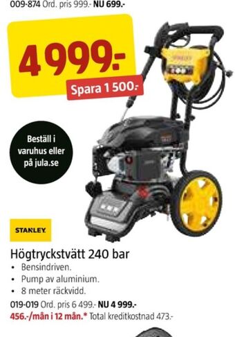 Jula Stanley högtryckstvätt erbjuda