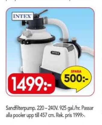 Bo Ohlsson Intex sandfilterpump erbjuda