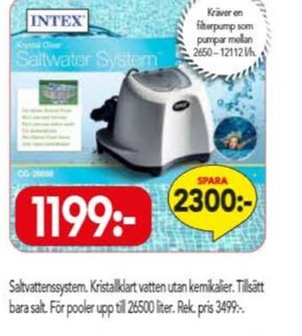 Bo Ohlsson Intex saltvattensystem erbjuda