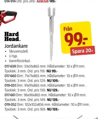 Jula Hard head jordankare erbjuda