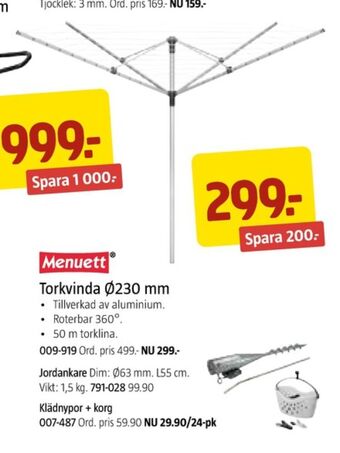 Jula Menuett torkvinda erbjuda