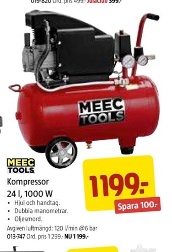 Jula Meec tools kompressor erbjuda
