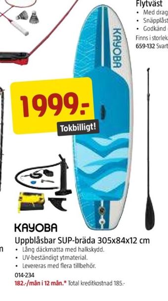 Jula Kayoba paddelbräda erbjuda