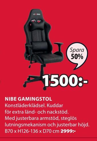 JYSK Nibe gamingstol erbjuda