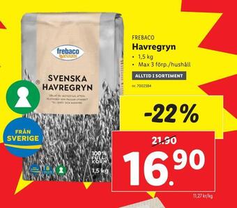 Lidl Havregryn erbjuda