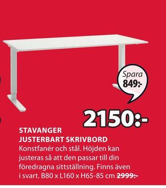 JYSK Stavanger justerbart skrivbord erbjuda