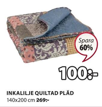 JYSK Inkalilje quiltad pläd erbjuda