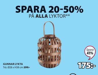 JYSK Gunnar lykta erbjuda
