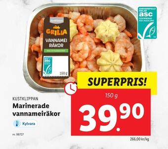 Lidl Marinerade vannameiräkor erbjuda