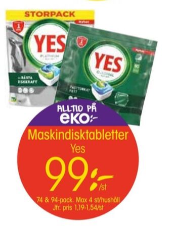 Yes diskmaskintabs
