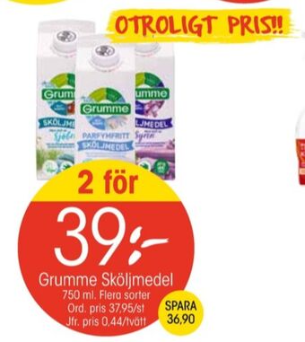 EKO Grumme sköljmedel erbjuda