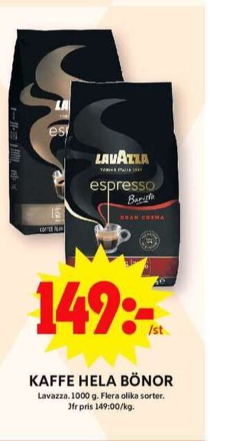 ICA Maxi Espresso barista kaffebönor erbjuda