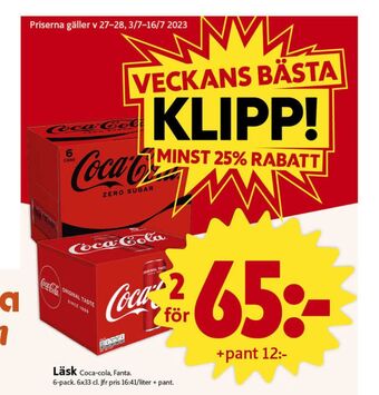 ICA Nära Coca cola läskedryck erbjuda
