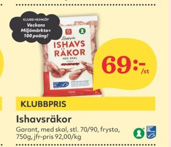 Hemköp Garant räkor med skal erbjuda
