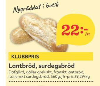Hemköp Dafgårds butiksbakat matbröd erbjuda