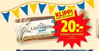 ICA Kvantum Svenskt lantbröd erbjuda