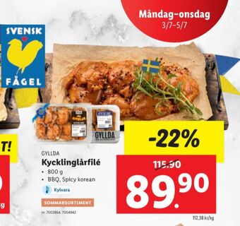 Lidl Gyllda kycklinglårfile erbjuda
