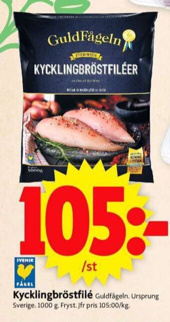 ICA Supermarket Guldfågeln kycklingbröstfilé erbjuda