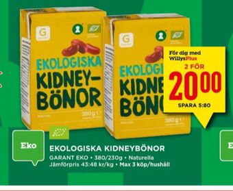 Willys Garant bönor erbjuda