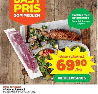 Coop Daglivs Färsk fläskfilé erbjuda
