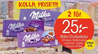 EKO Milka chokladkaka erbjuda