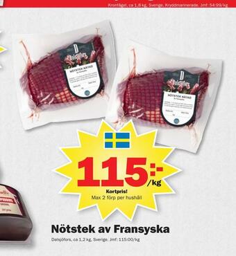 Pekås Nötstek av fransyska erbjuda