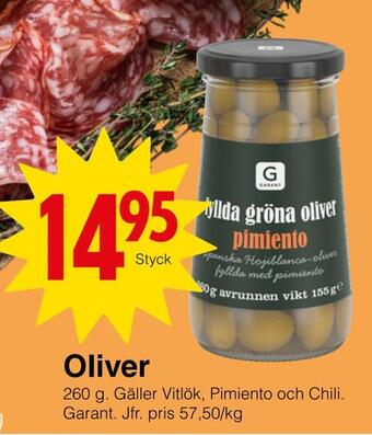 Matöppet Oliver erbjuda