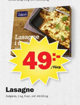 Pekås Lasagne erbjuda