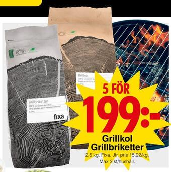 Matöppet Grillkol grillbriketter erbjuda