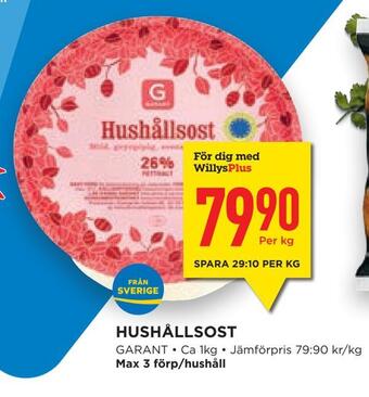 Willys Hemma Hushållsost erbjuda
