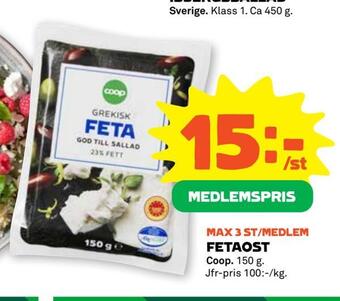 Coop Forum Fetaost erbjuda