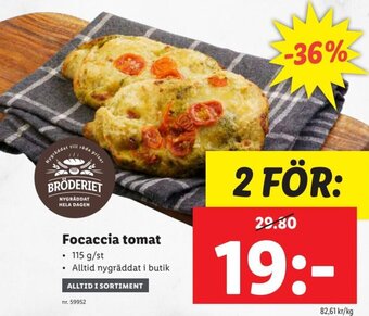Lidl Focaccia tomat erbjuda