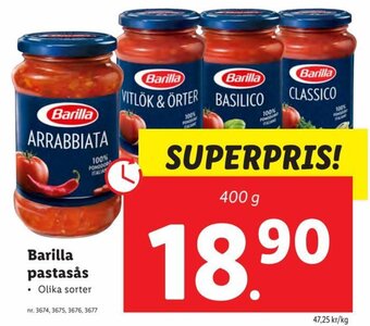 Lidl Barilla pastasås erbjuda